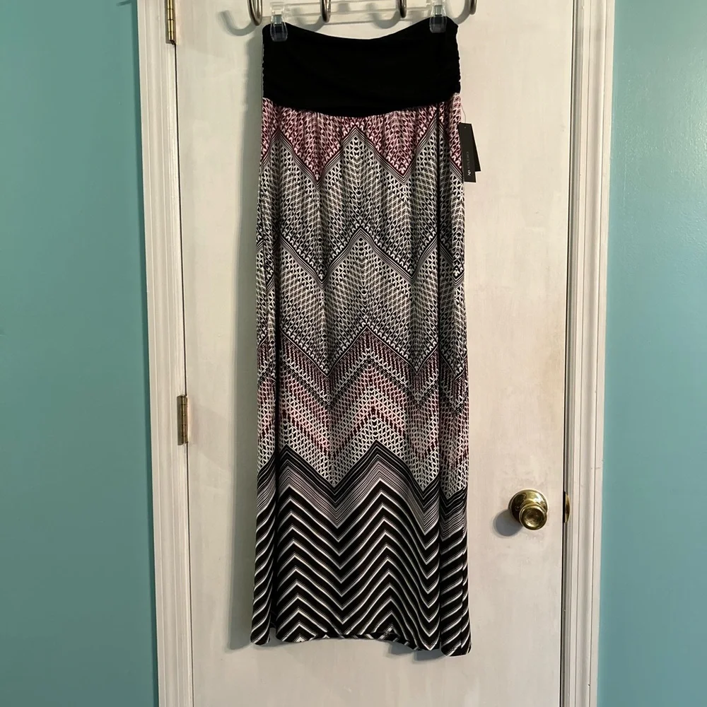 NWT AB Studio Women’s Chevron Maxi Skirt, Size XL - Picture 2 of 5